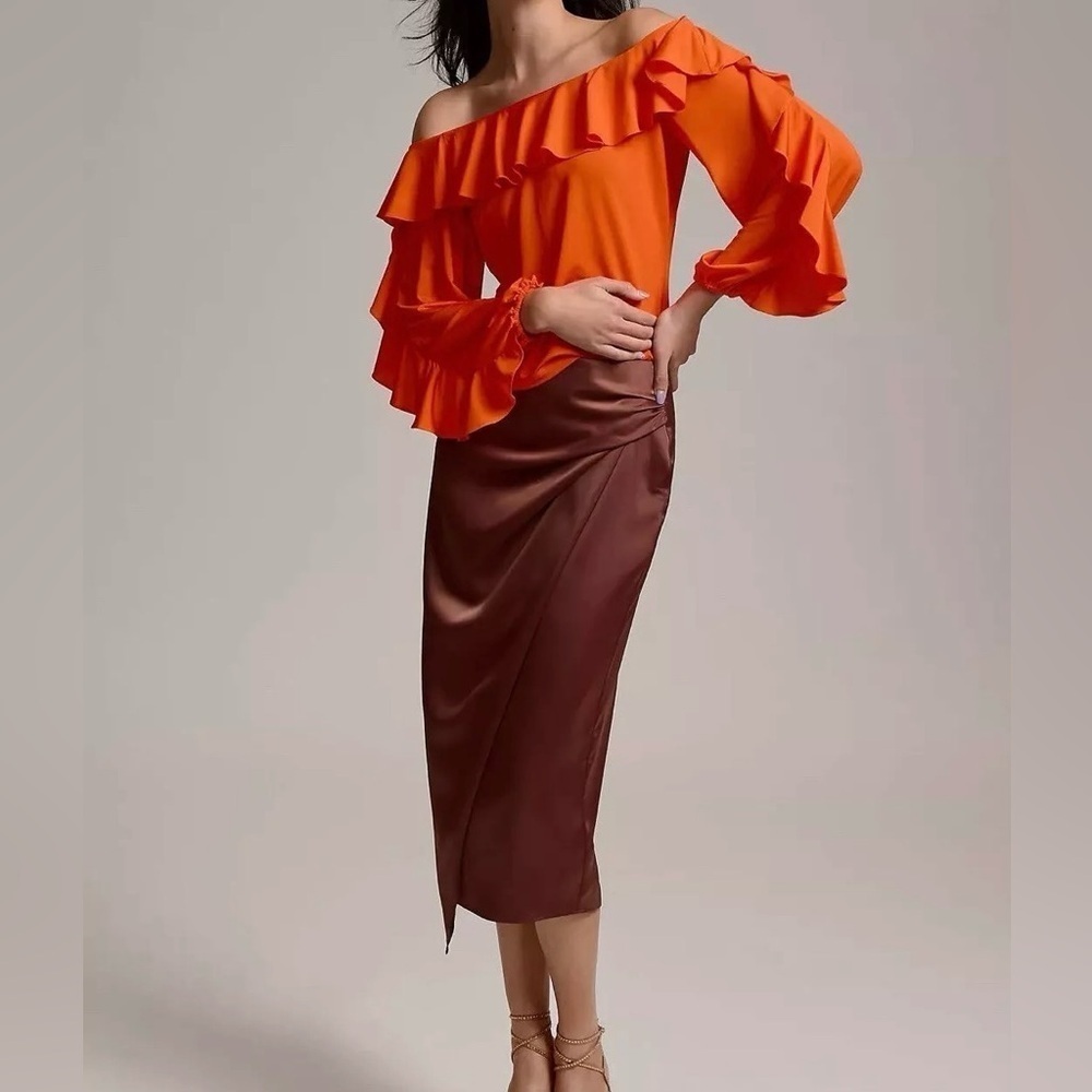 Anthropologie Off-The-Shoulder Ruffle Top - Picture 3 of 9
